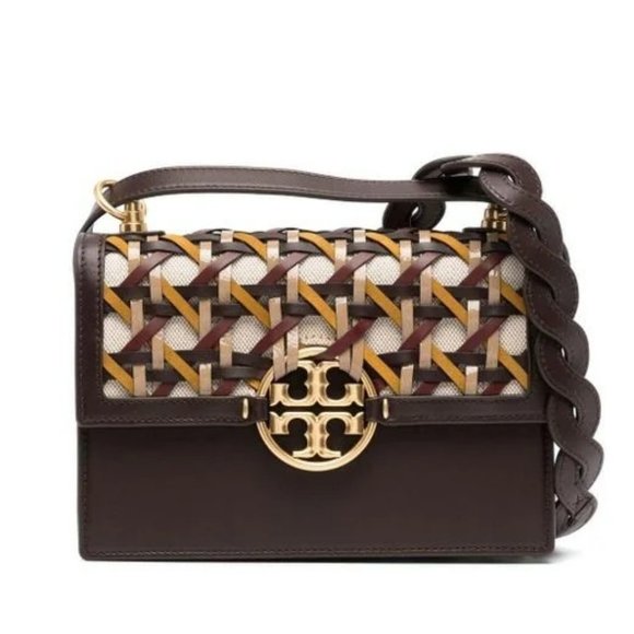 Tory Burch Handbags - Tory Burch $658 137375 Miller Basketweave Small Flap Shoulder Bag NWT!